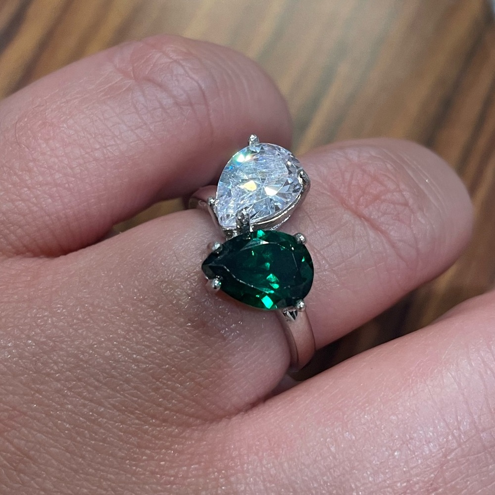 Double Pear Ring Sterling Silver - image 3